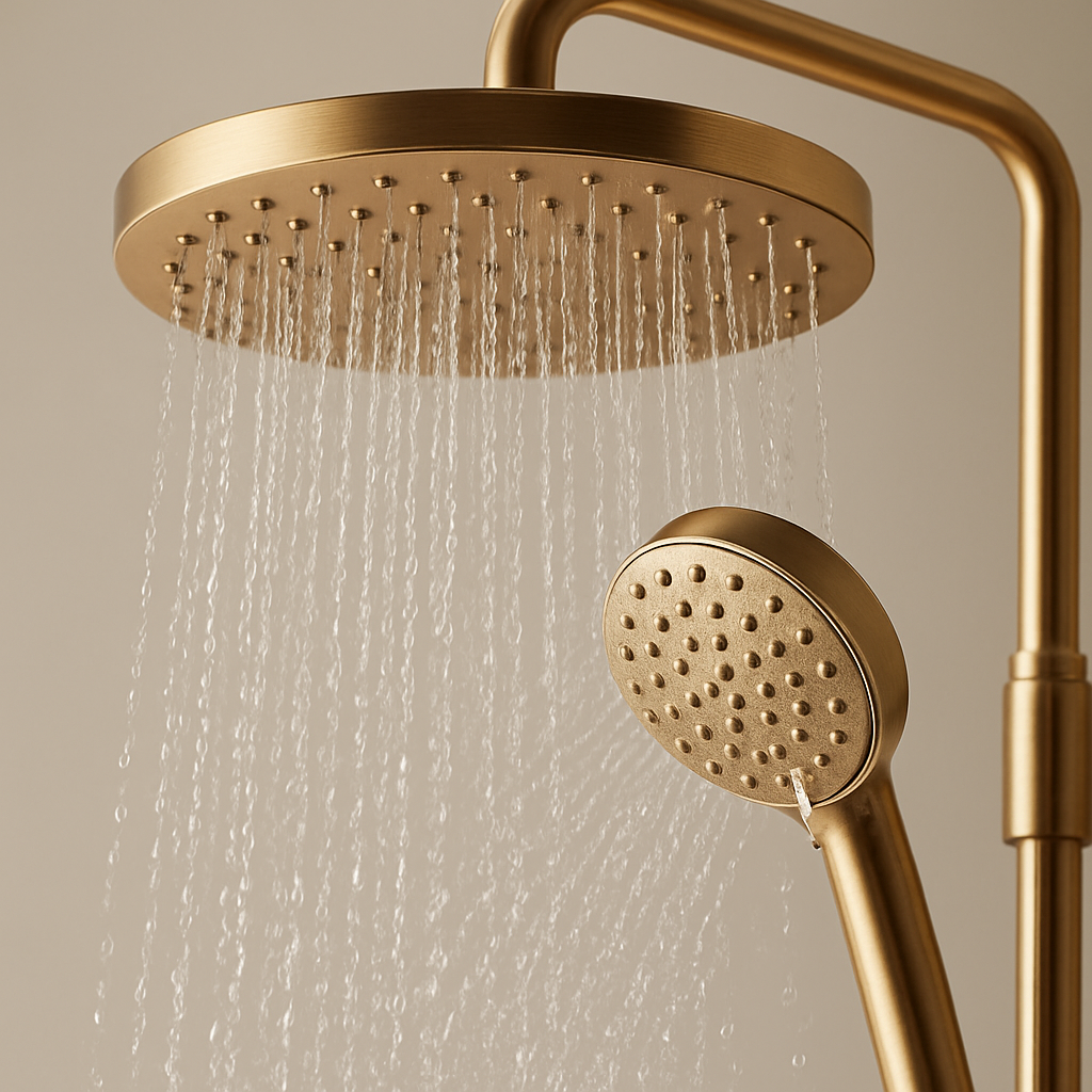 Brushed Gold 2 In 1 Rail Shower System D10217 view 2