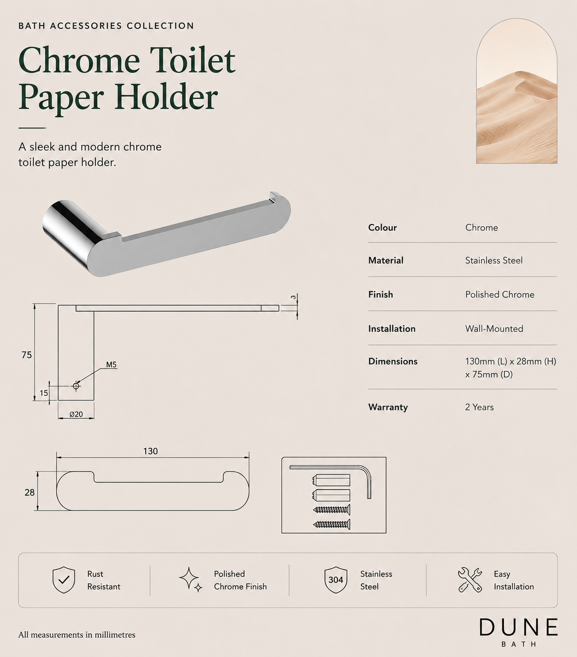 Chrome Toilet Pape Holder AE1006 view 2